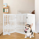 Stylish Free-Standing Wooden Dog Barrier With Gate